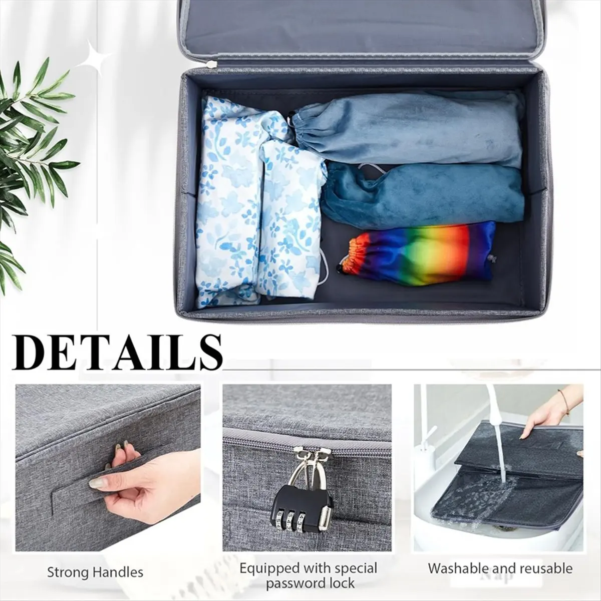 AT16 Discreet Lockable Adult Toy Bag Storage Organizer Toy Bag Storage Bins Case with Zipper Lid 15x10x6.3 Inches