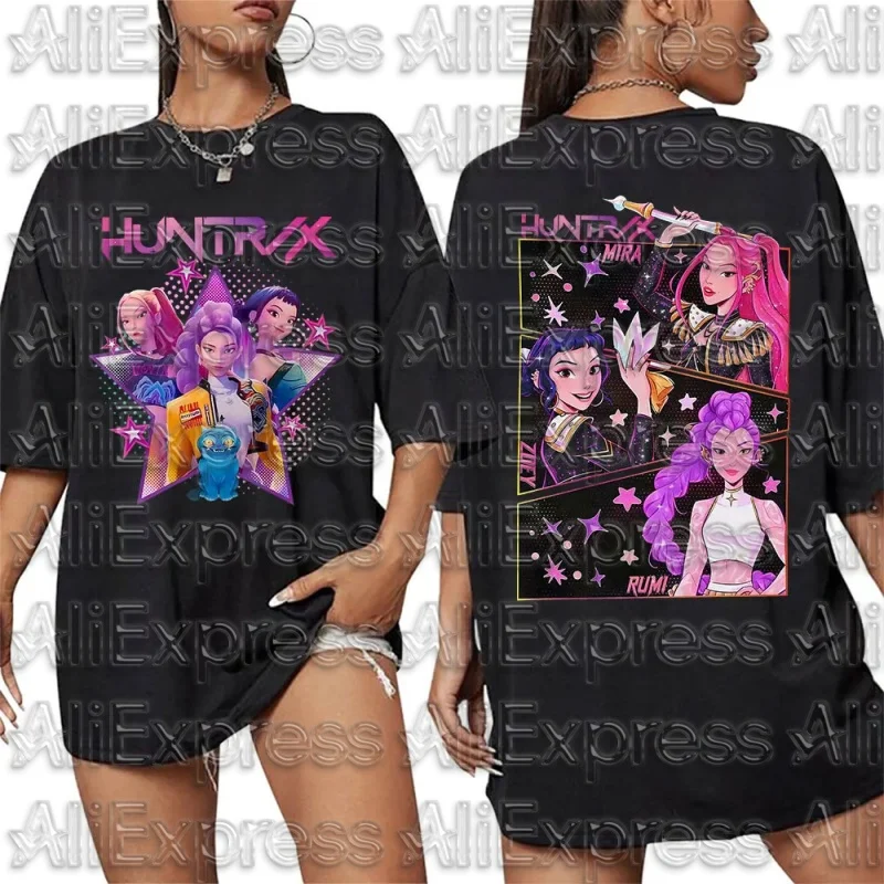 

MOTO HOT Kpop Huntrix футболка для мужчин и женщин модная футболка в стиле Харадзюку летняя крутая футболка с коротким рукавом в стиле хип-хоп