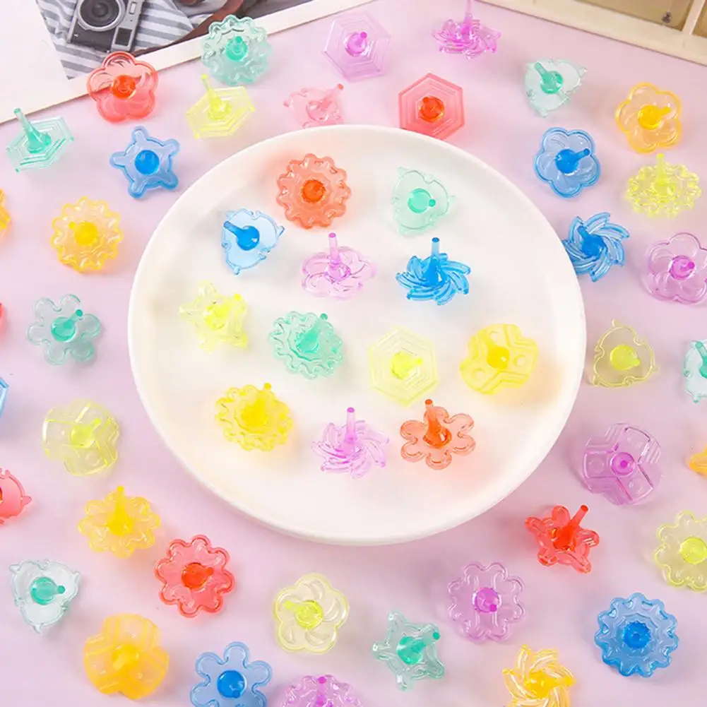 Spinning Top Toy Durable Spinning Top Colorful Acrylic Spinning Tops Set for Kids Educational Gyroscope Toy Party for Boys