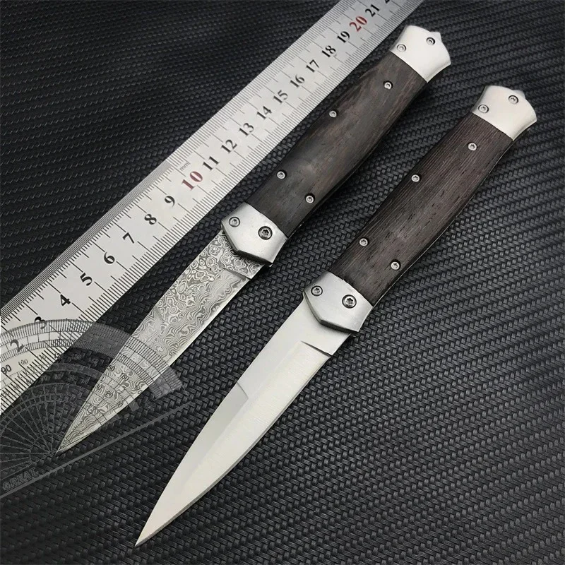 Tactical Damascus Pocket Folding Knife Hunting Self defense Camping EDC Flipper Knife Outdoor Survival Clip Knives Tools