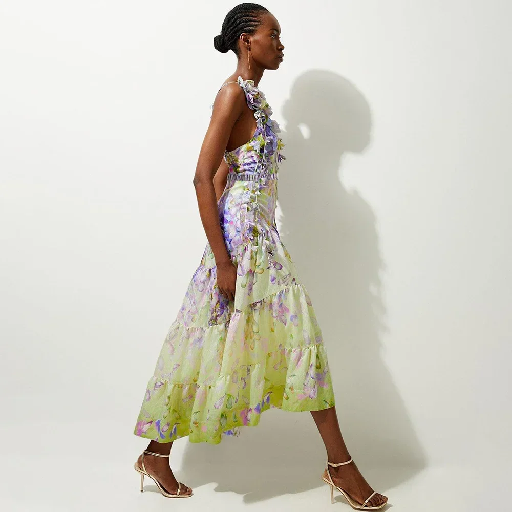 2024 Swimsuit New Decal Lace Up Atmosphere Fairy Style One-piece Swimsuit Set Female Hot Item