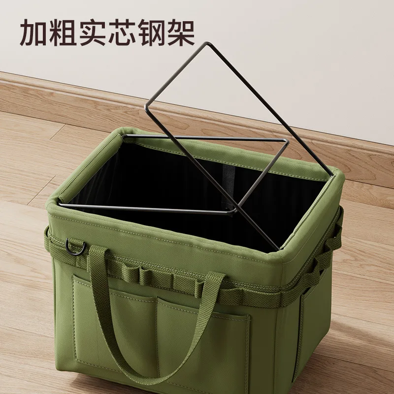 Multi-functional Foldable Tool Organizer Bag - Thickened Oxford Fabric Tote with Side Pockets for Tool Storage