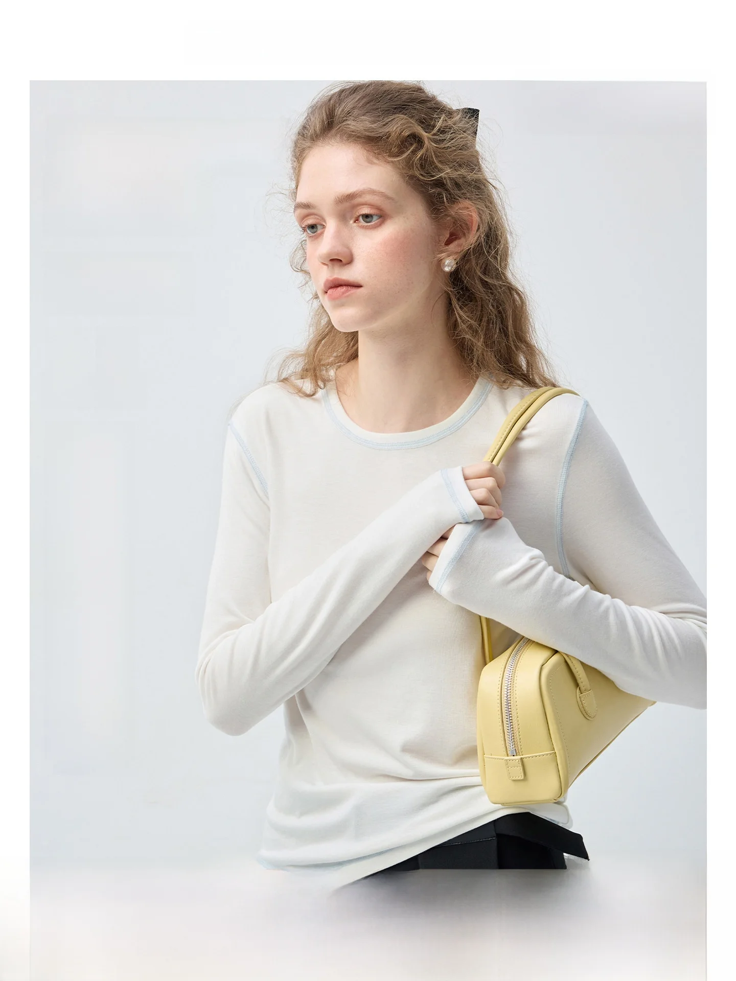 

Женская футболка Vega Chang с круглым вырезом и длинным рукавом, базовый слой, приталенная, для повседневной носки, весна