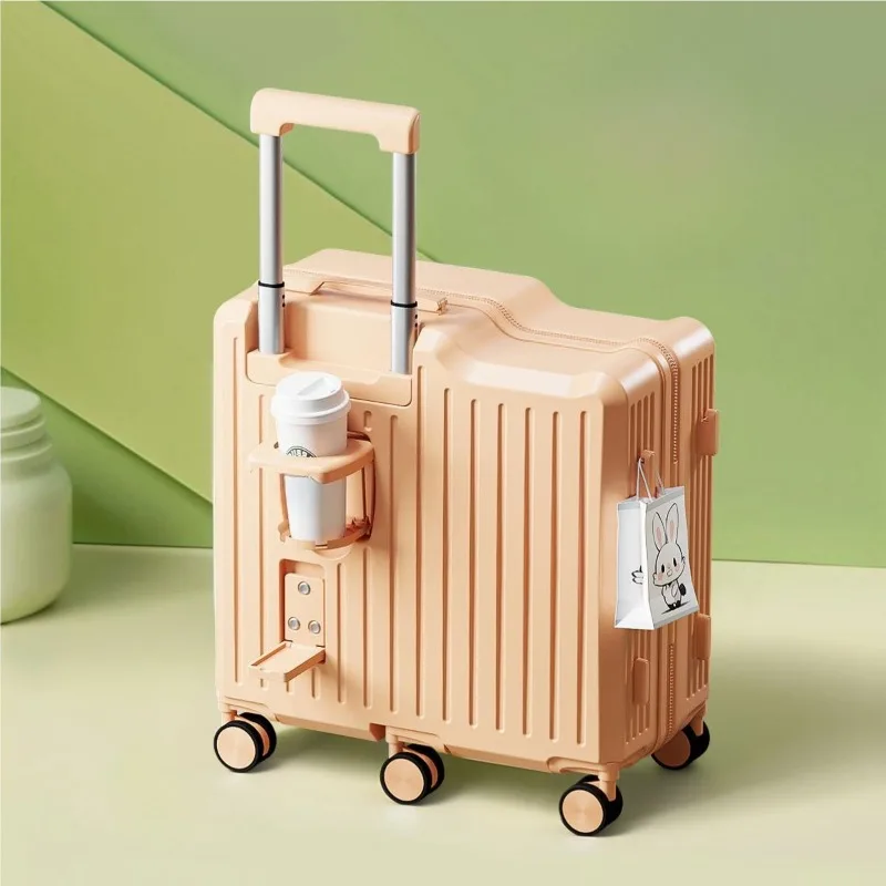 

​Portable Kids Seat Luggage 20Inch 22Inch Durable Combo Lock Suitcase Travel Storage Case Reinforced Frame Family Road Trips