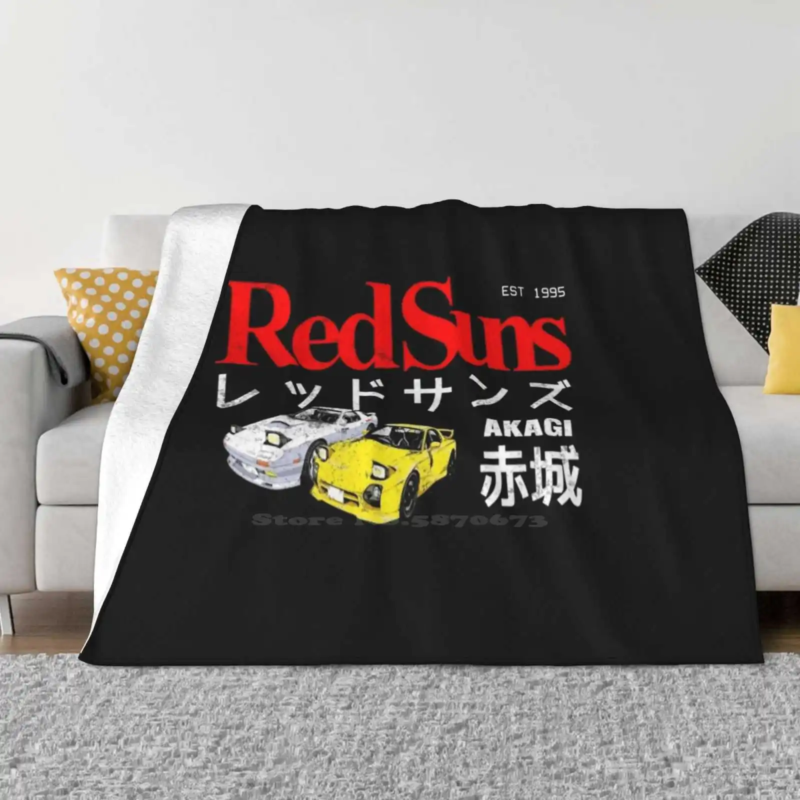 Initial D-Akagi Redsuns New Arrival Fashion Leisure Warm Flannel Blanket Initial D Akagi Redsuns Akagi Red Suns Ryosuke