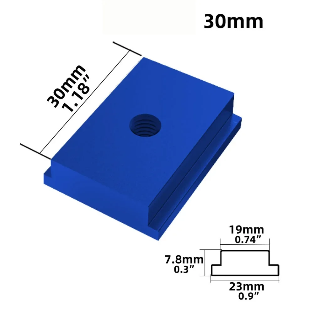 8pcs T-track Slider Aluminum Alloy T Slot Nut For M6 Threaded For Woodworking 30*23*19*7.8mm For DIY Woodworking