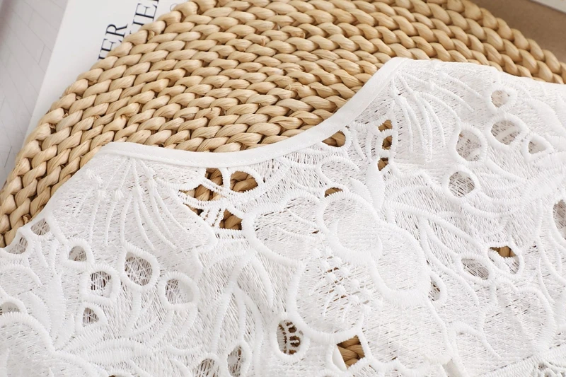 Picture 7: Elegant White Lace False Collar Women Hollow Flower Embroidery Detachable Collar Shawl Cape Neckline Clothes Decor