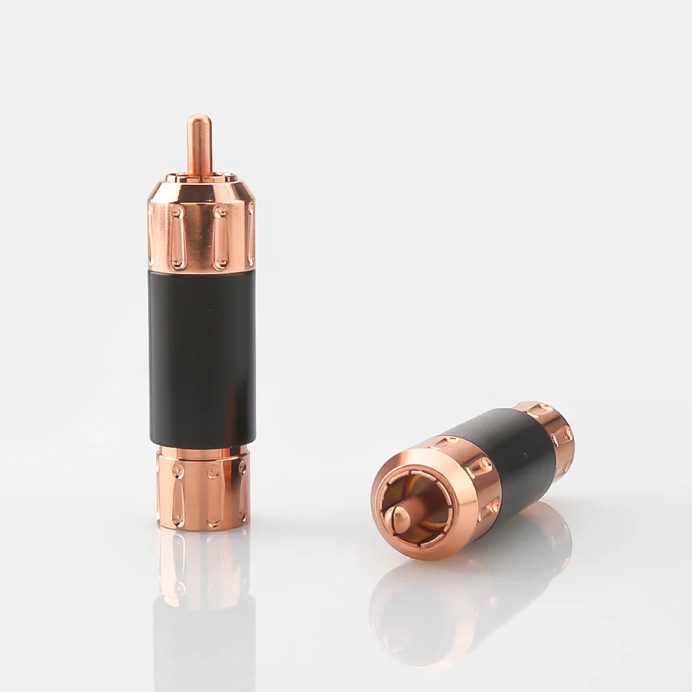 

4 шт., высококачественный красный медный разъем RCA, соединительный кабель HIFI, штекер