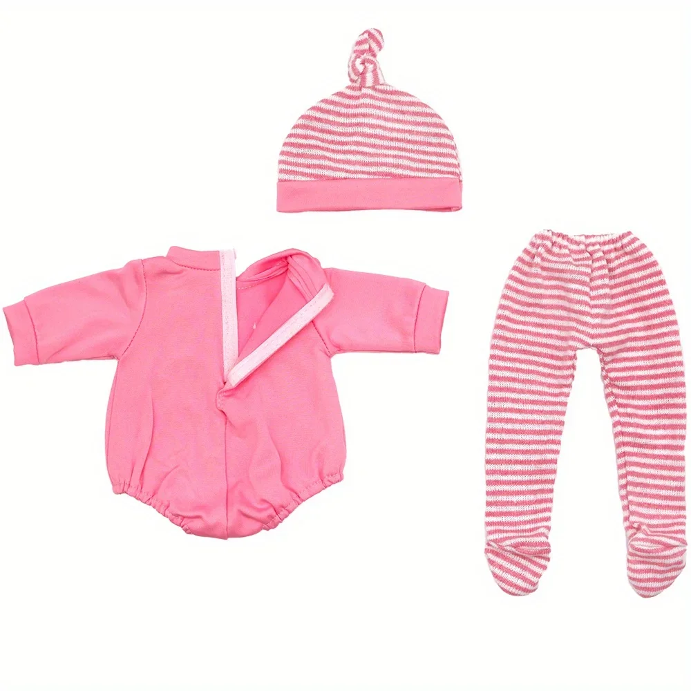 Girl doll clothes suitable for 18-inch American dolls(product does not include doll and shoes)Pink embroidered rabbit romper set