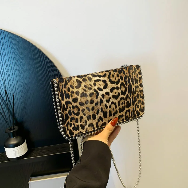 Leopard Crossbody Bags For Women Fashion Chain Mobile Phone Purse Travel Vacation Shoulder Messenger Bag Sac A Main Female