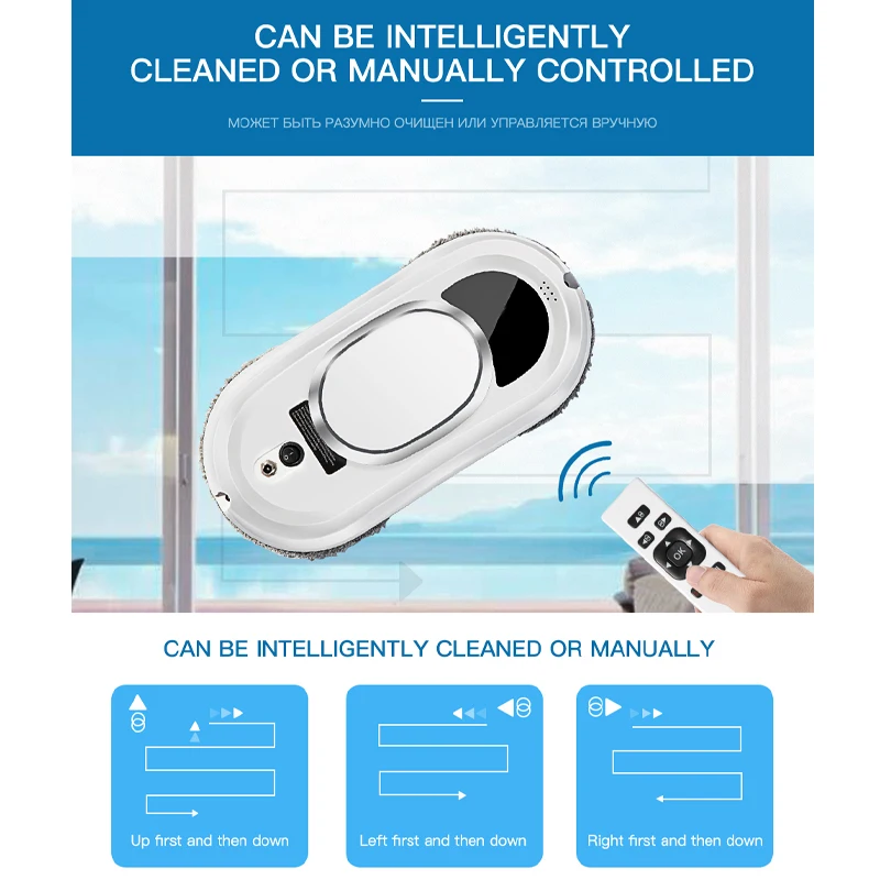 Smart Home Appliance Mopping Robot Vacuum Electric Sweeper Glass Limpiacristales Remote Control Path Planning  Window Cleaner