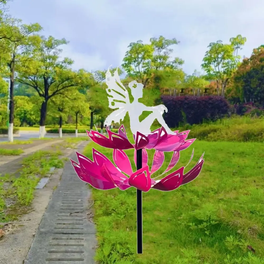 

Crafts Rotating Garden Flower Fairy Sculpture Iron Art Creative Metal Windmill Detachable Wind Spinner Kindergarten