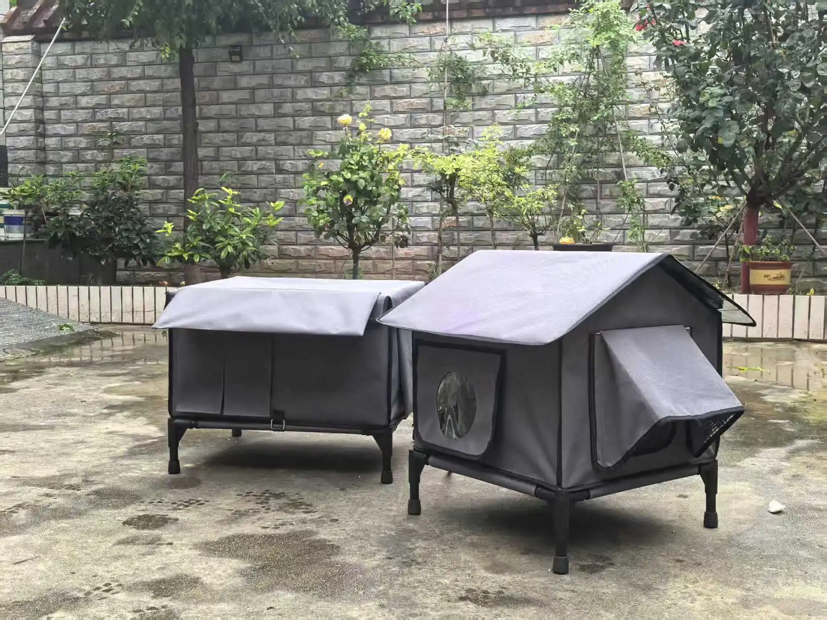 Heated Outdoor Cat House Waterproof Winter Shelter with Warm Bed for Stray Cats Feral Colony Weatherproof