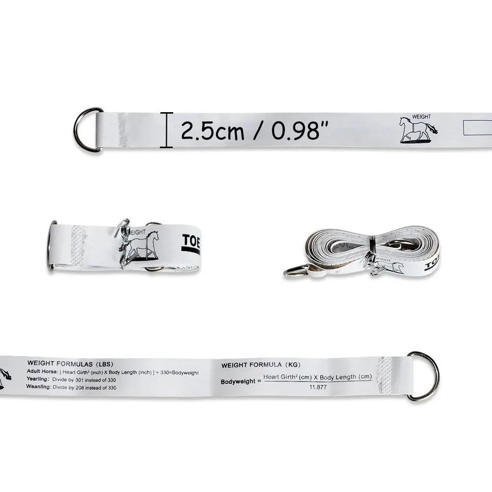 شريط قياس حصان محمول من مادة PVC الفاخر مقاس 98.4 بوصة معدات زراعة متينة لقياس وزن ارتفاع الحيوان الدقيق متعدد الوظائف