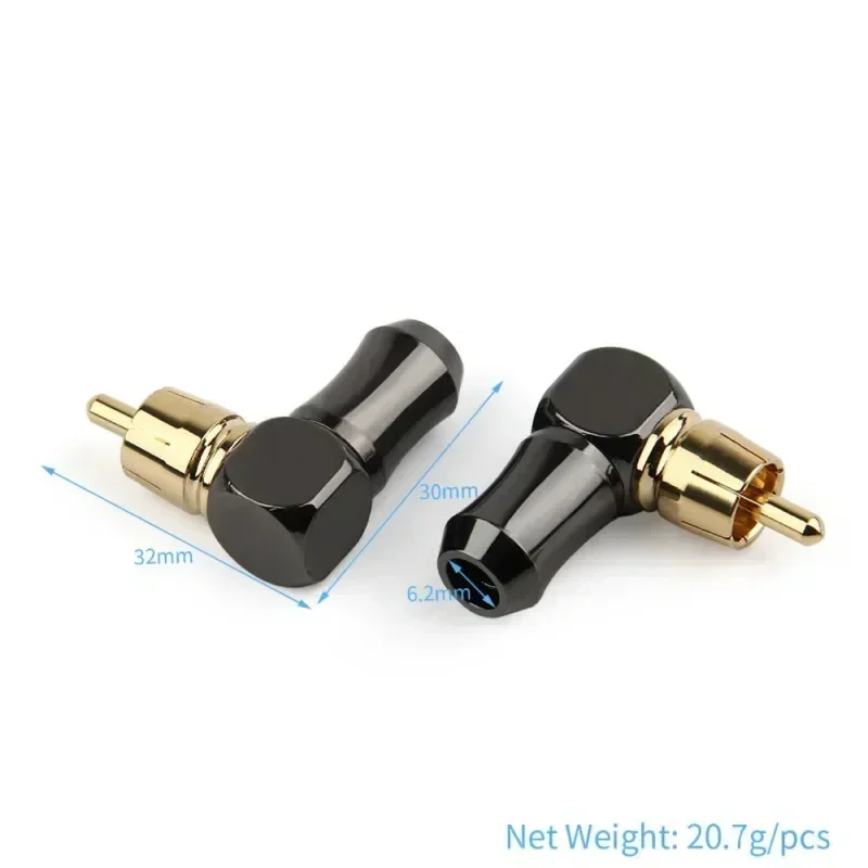 RCA Lotus Plug Adapter RCA Connectors 90 Degree Right Angle Pure Copper Gold Plated Audio Amplifier Hifi Speaker Terminal Socket