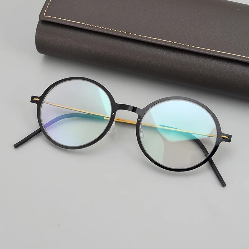 

Belight Optical Men Screwless Ultra Light Classical Round Shape Vintage Retro Prescription Lens Eyeglasses Frame Eyewear