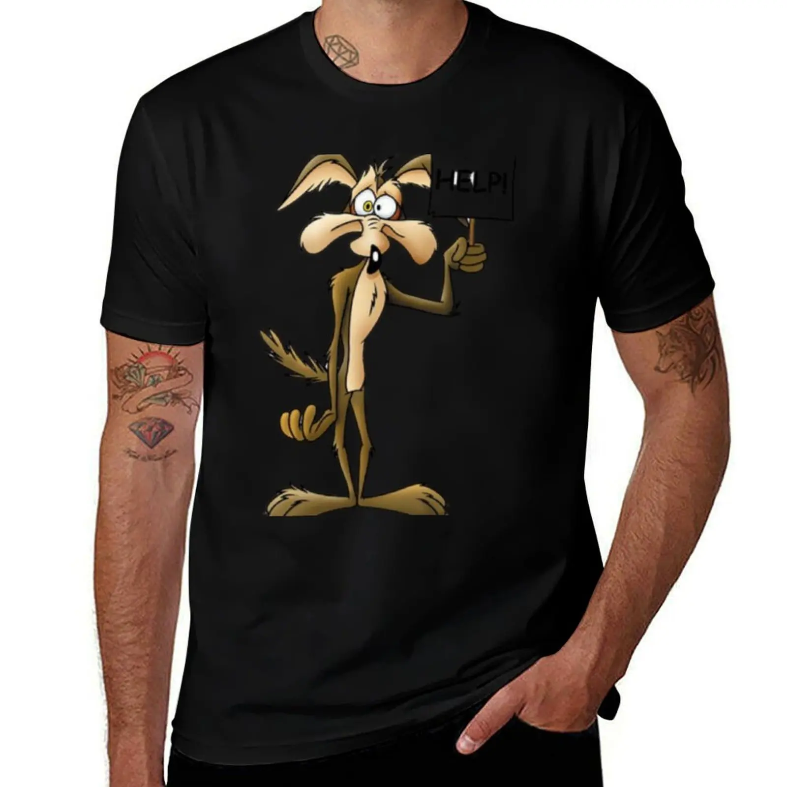 

coyote help T-Shirt Funny t-shirts cheap stuff man clothes mens graphic t-shirts pack