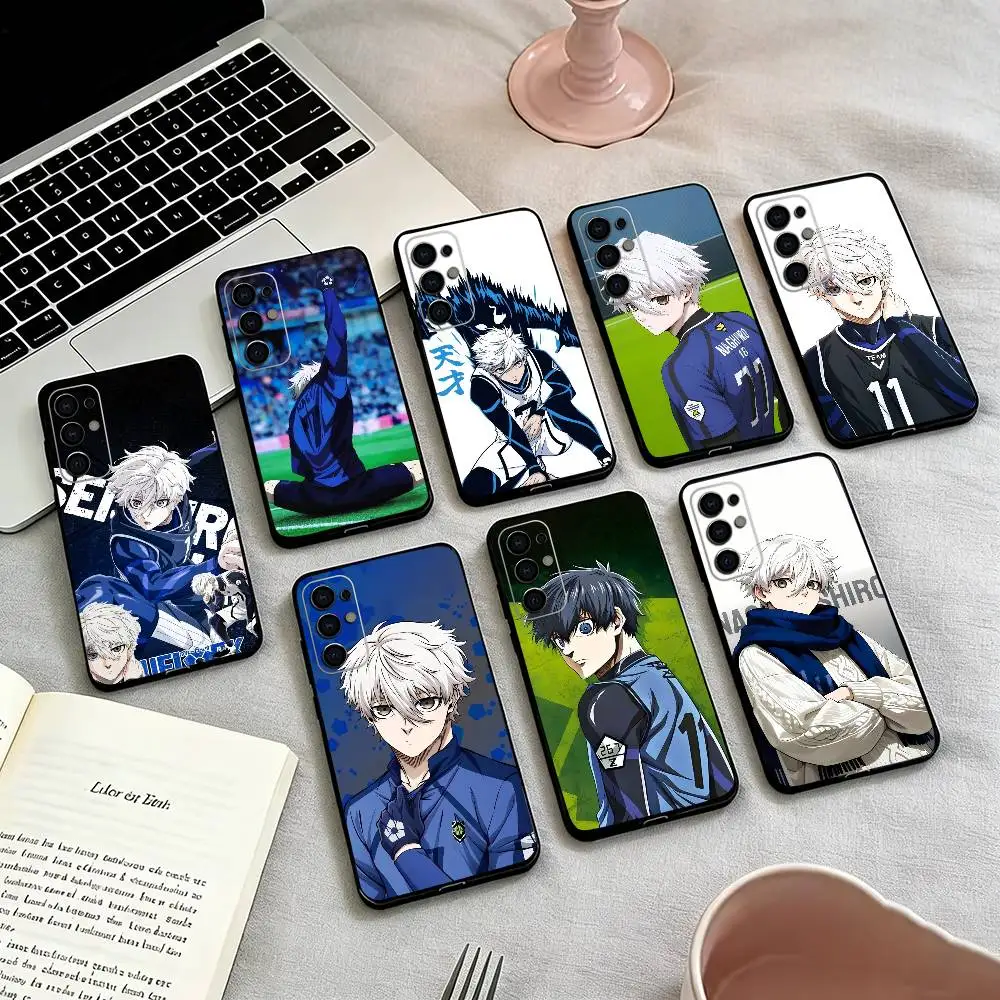 B-BLUE LOCKS-s Seishiro Nagi Phone Case For Samsung S25,S24,S21,S22,S23,S30,Ultra,S20,Plus,Fe,Lite,Note,10,Black Cover