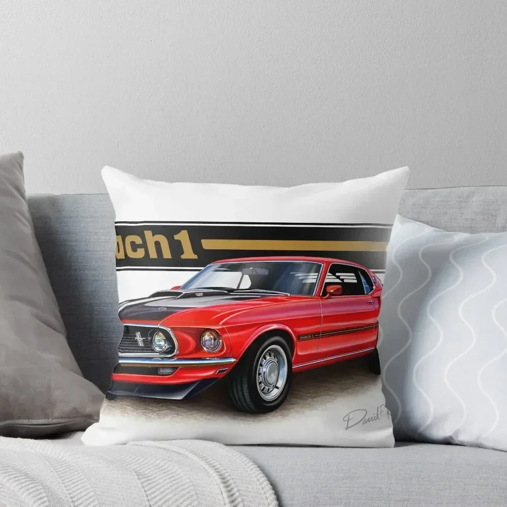 

1969 Mustang Mach 1 in Red Throw Pillow Decorative pillow case Covers For Sofas christmas pillow case christmas supplies