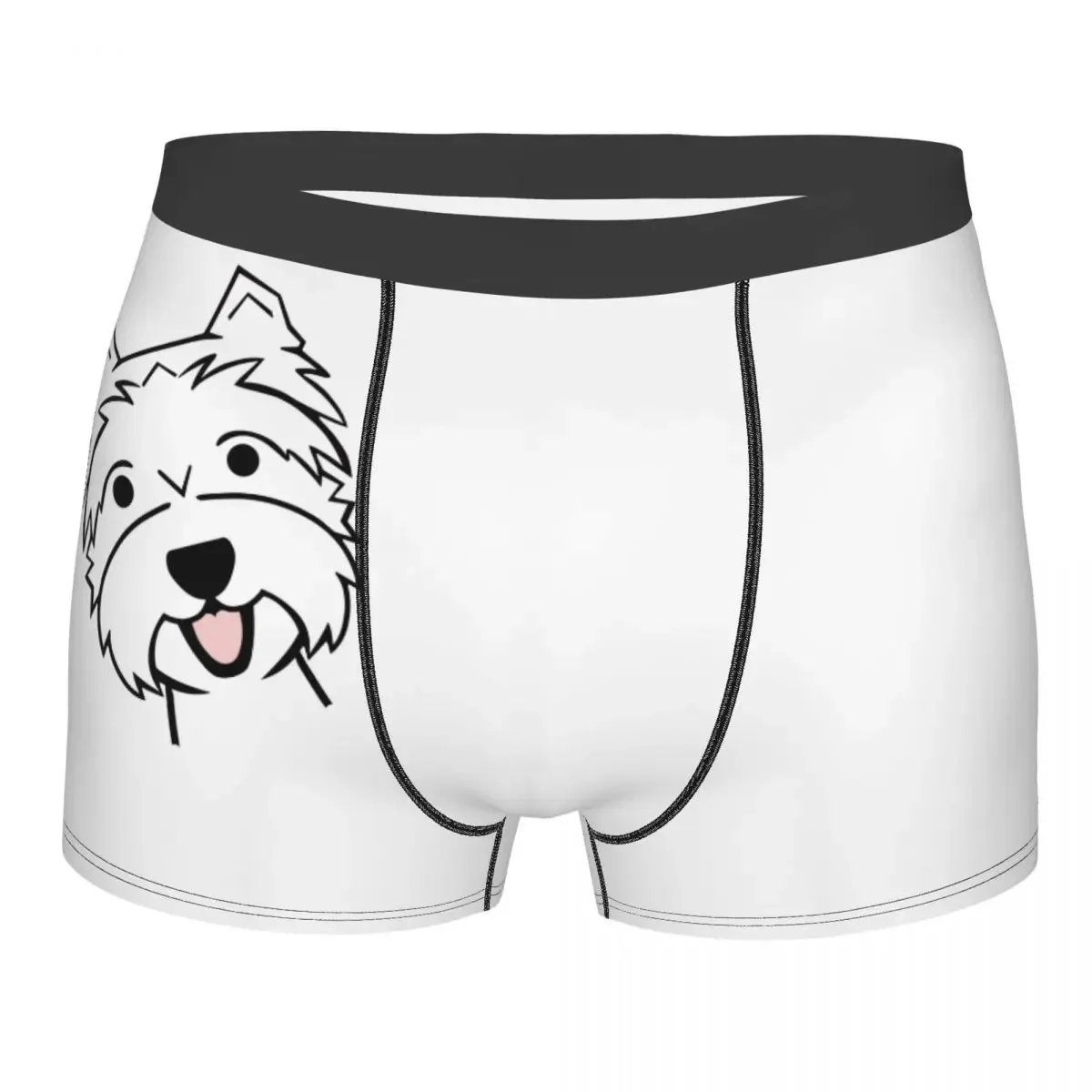 Male Cool West Highland Terrier Underwear Westie Dog Boxer Briefs Soft Shorts Panties Underpants