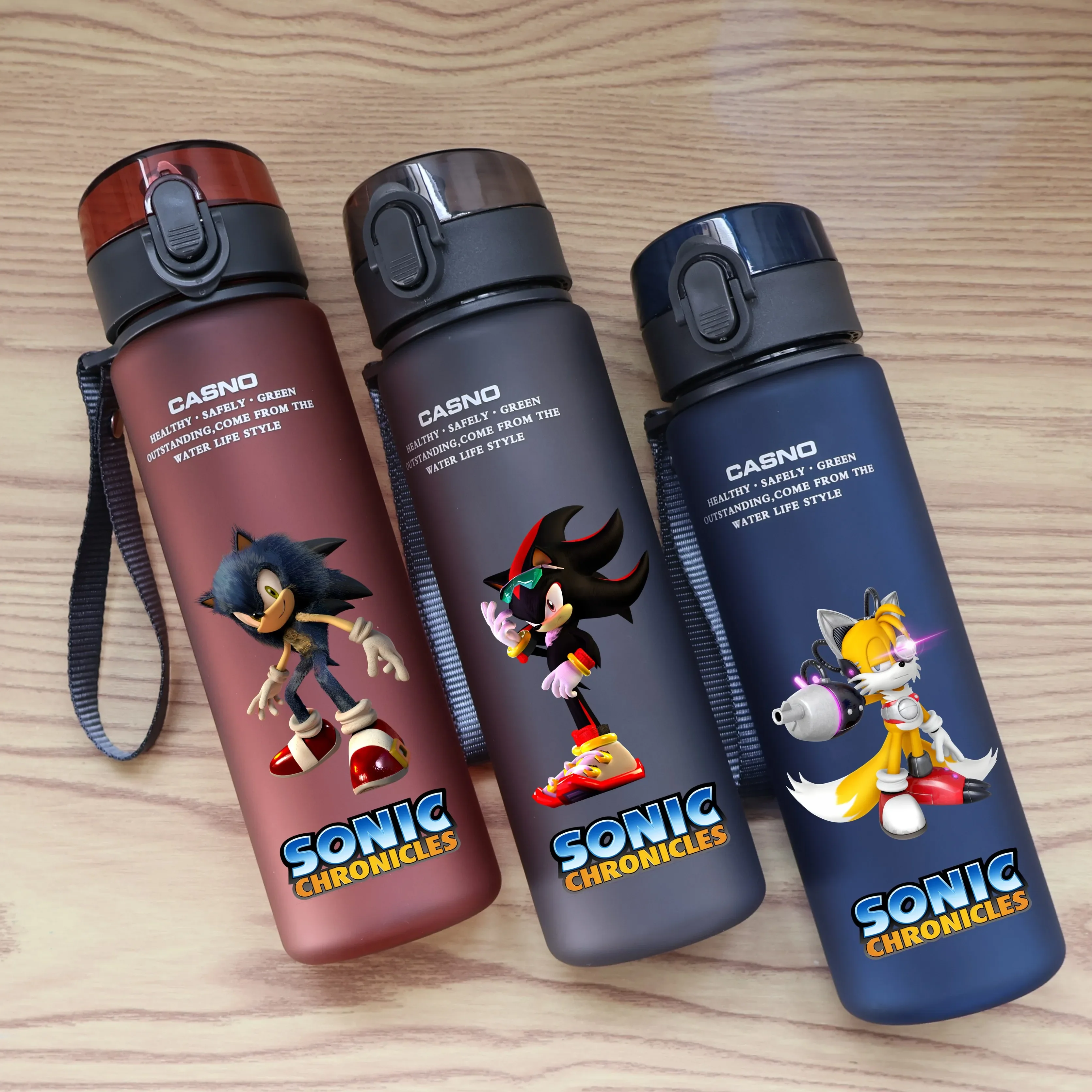 Sonic The Hedgehog 560ML Kids Water Cup Large Capacity Portable Plastic Cartoon Adult Outdoor Cycling Sport Drinking Bottle Gift