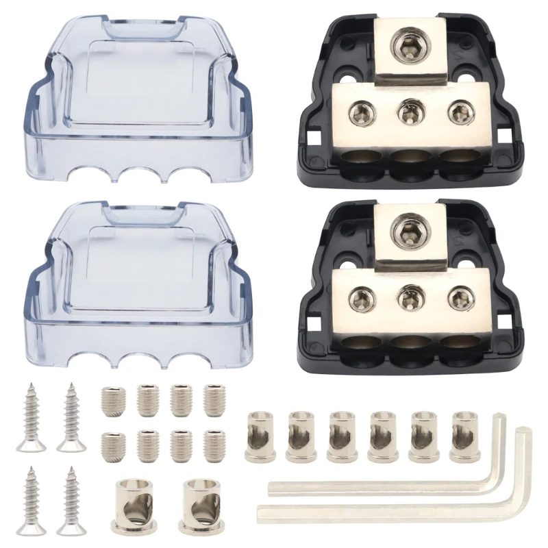 Car Amplifier Wiring Junction Box with Multiple Gauge Adapter and Hexagonal Keys