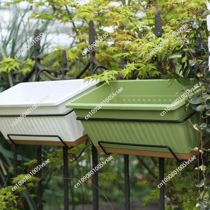 Large and thickened plastic vegetable planting pot, special planting box for balcony, rectangular vegetable planting pot.