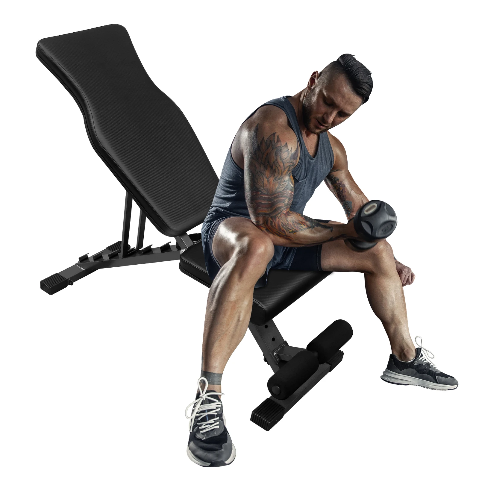 Weight Bench for Full Body Workout Adjustable Strength Training Sit up Chair Multi Purpose Foldable incline decline Bench