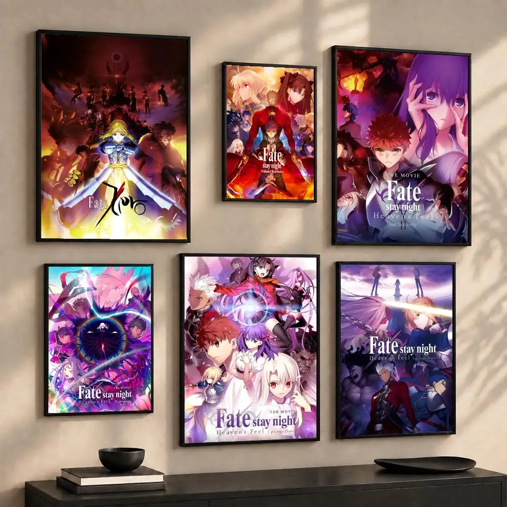 Fantasy Anime F-Fate Poster Wall Art Print Sticker for Bedroom Living Room Dorm Office Modern Home Decor Gift
