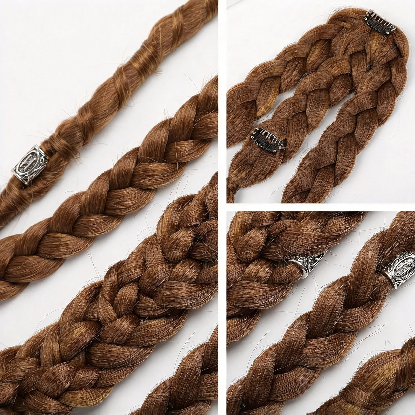 24inch Hair Extension Clip-in Braided Ponytail Hairpiece for Halloween Viking Renaissance Warrior Accessories 5