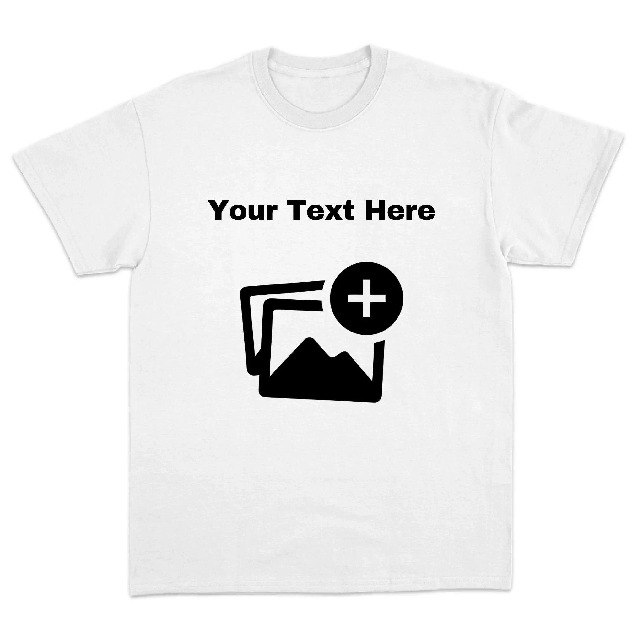 Personalized Blank Template T - Shirt Men Women Add Your Image Quote Gift Black Casual