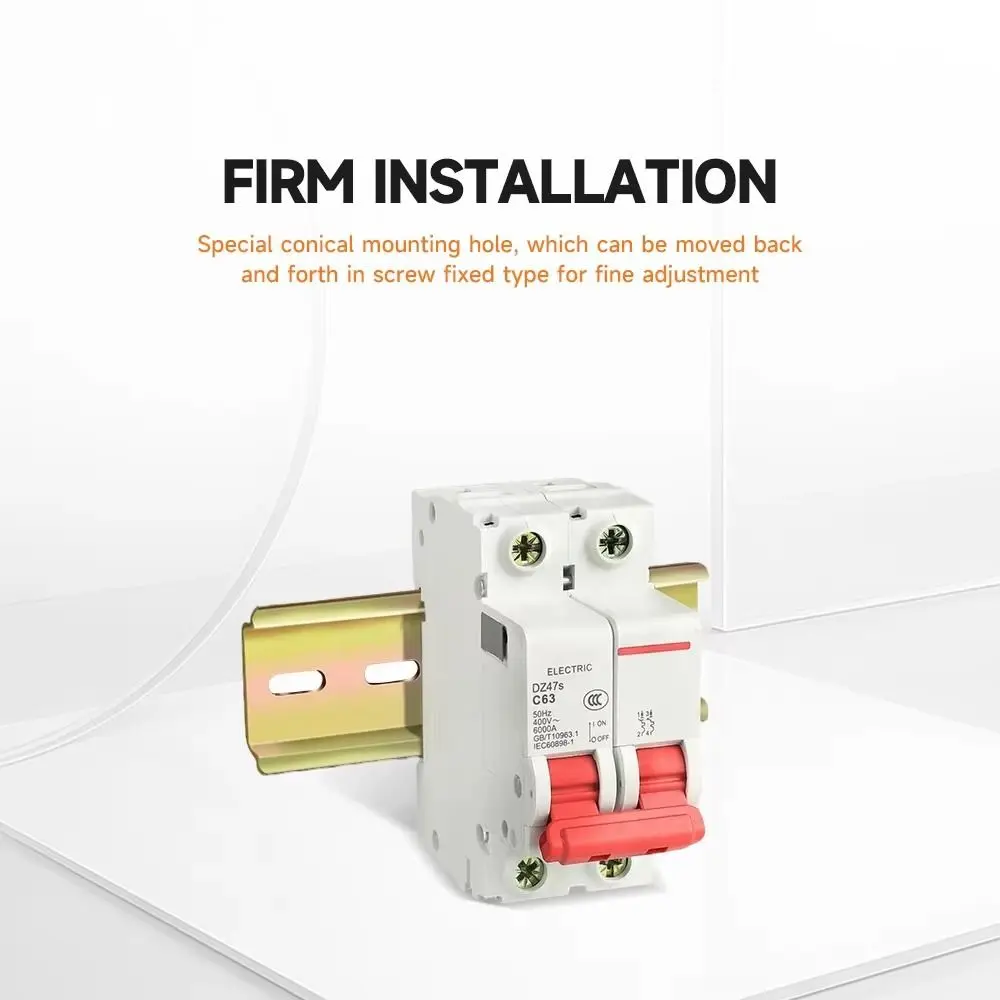 Durable 10-50cm DIN Rail 1mm Thickness Universal Guide Rails Terminal Blocks Electrical Installation