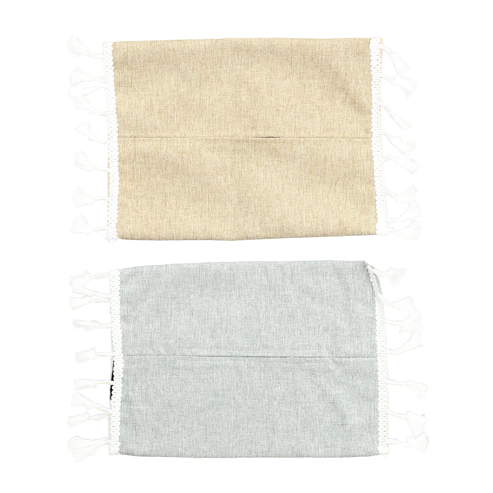

2pcs Portable Paper Holder For Boxes Cover Storage Case Travel Home Office Use Cotton Linen Tissue Storage Bag Lightweight
