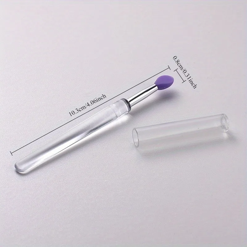 1/3 個多機能シリコーンリップブラシポータブルカバー防塵口紅口紅ブラシアイシャドウブラシ