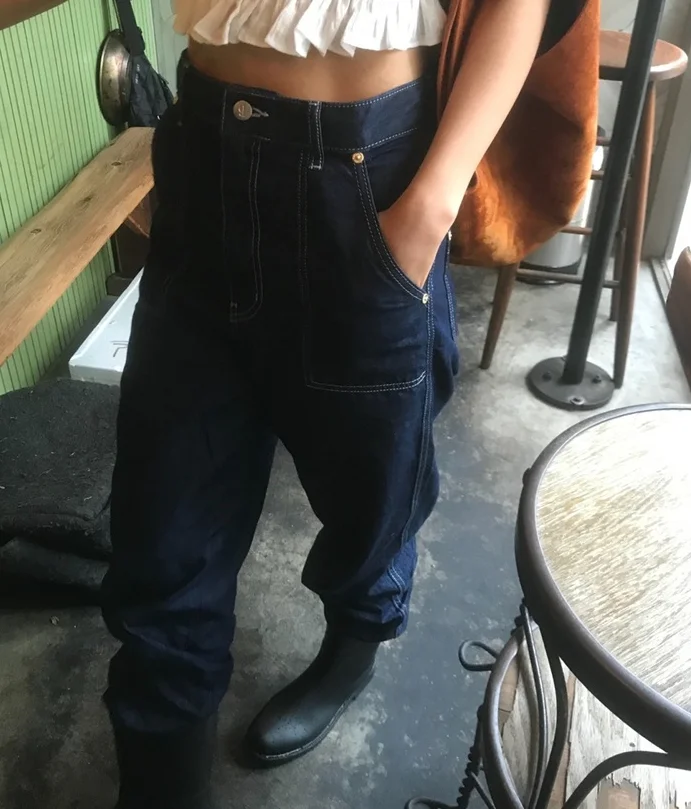 

High Waist Straight Leg Blue Jeans Slimming Loose Fit Thin Denim Pants Korean Sle Women's Summer Faion Ladies Jeans