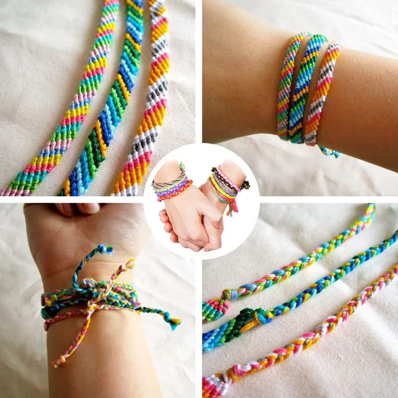 150 Skeins Embroidery Floss Friendship Bracelet String Multi-Color Cross Stitch Thread,6 Strand Floss (Random Color)