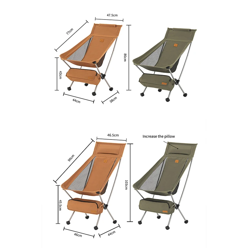 Imagem -04 - Naturehike-outdoor Camping Chair Ultraleve Portátil Dobrável Viagem Mochila Relaxe Cadeira Piquenique Praia Pesca Lua Chair