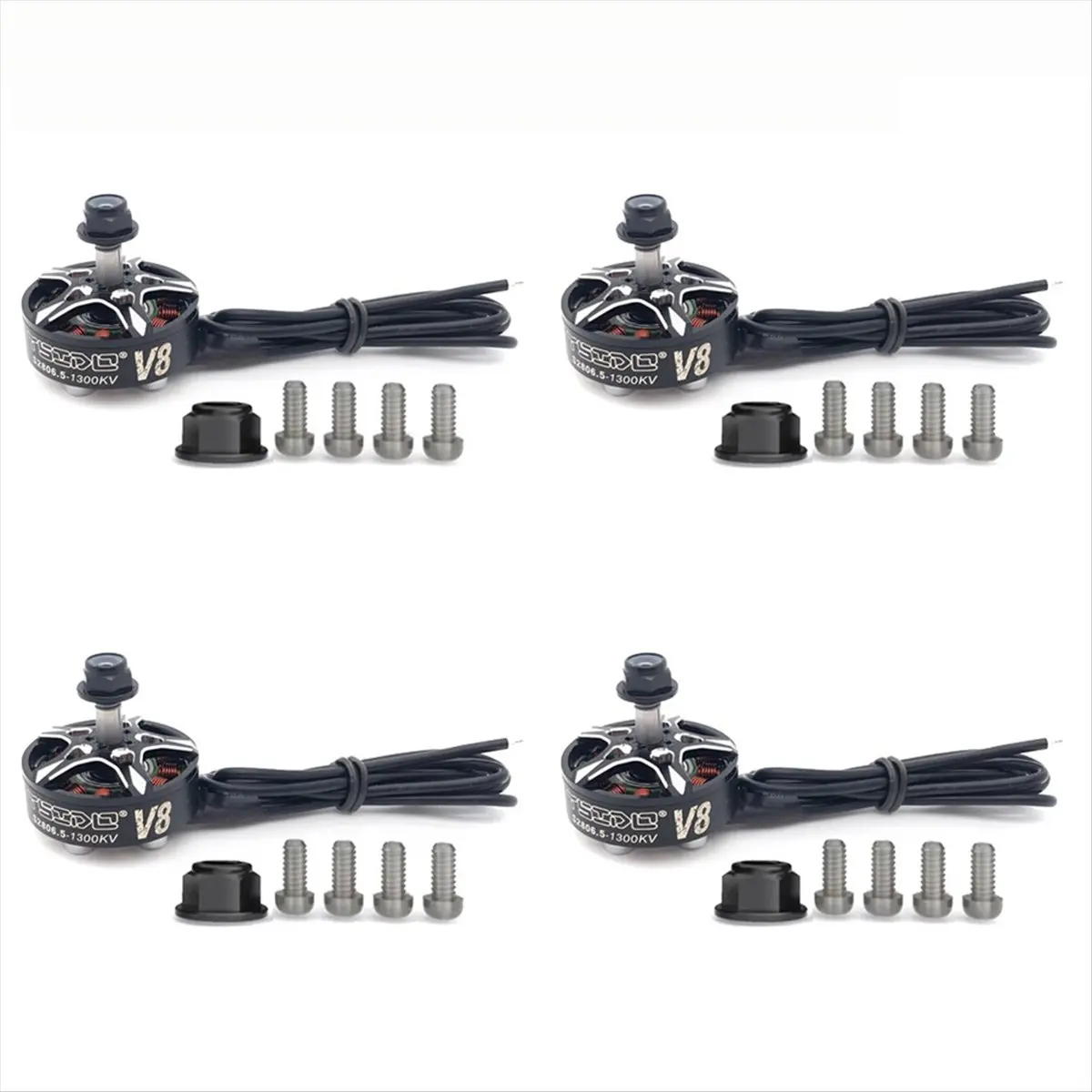 A46U 4Pcs 2806.5 1300KV V8 Brushless Motor 3-6S FPV Motor for 6/710 Inch FPV Racing Drone Freestyle Muticopter RC Plane