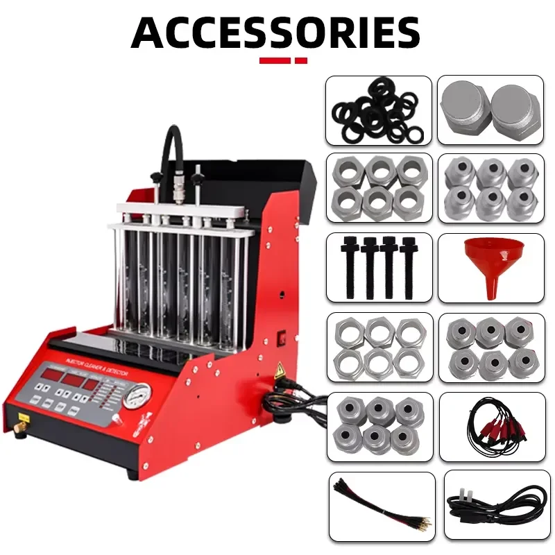 Automotive Fuel Test Bench Karjoys KJ-6C 6 Cylinder Fuel Injector Cleaner and Petrol Injector Cleaning Equipment