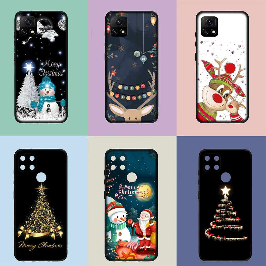 Merry Christmas Tree Deer Snow Cover Phone Casing for Xiaomi Poco C50 C55 C51 C65 X6 X3 NFC GT X4 M6 M4 M5 C40 F3 F6 F5 Pro Case