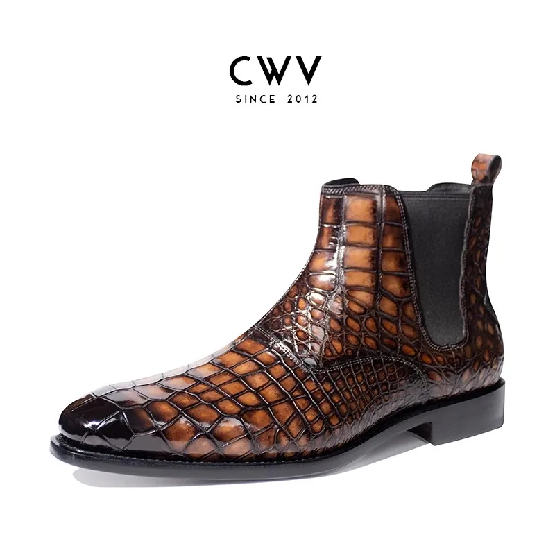 CWV men crocodile boots male shoes