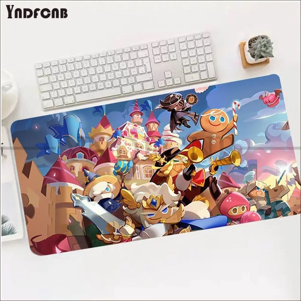 Cookies Run Kingdom Anime Cute Mousepad Hot Large Gaming Mouse Pad XL Locking Edge Size For Gameing World Of Tanks CS GO Zelda