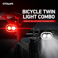 CYCLAMI CY300T Cycling Bicycle Front Rear Light Set USB Charge Headlight Light MTB Waterproof Taillight LED Lantern Bike Parts