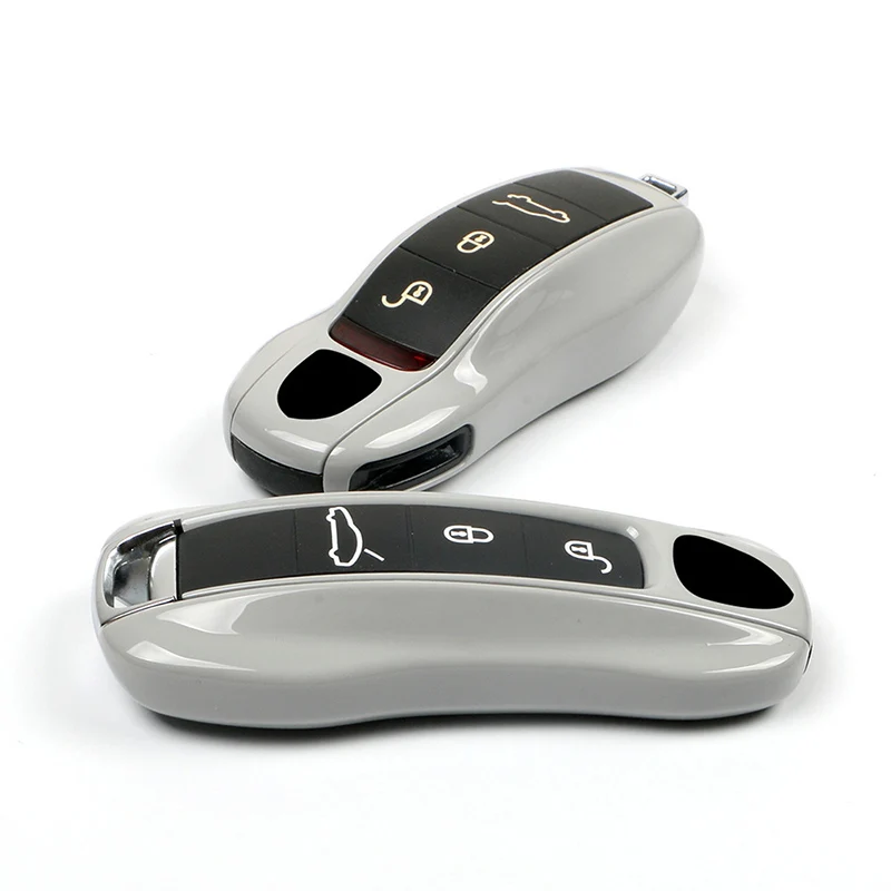 

3-Piece Car Key Case Dull Grey Key Cover Holder Suitable for Macan 911 Panamera 718 Taycan Cayman