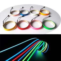 EL Wire Tape Glowing 100 cm x 1cm steady on/Slow Flash/Fast Flash EL Wire Light Strip per la decorazione fai da te della festa di Halloween