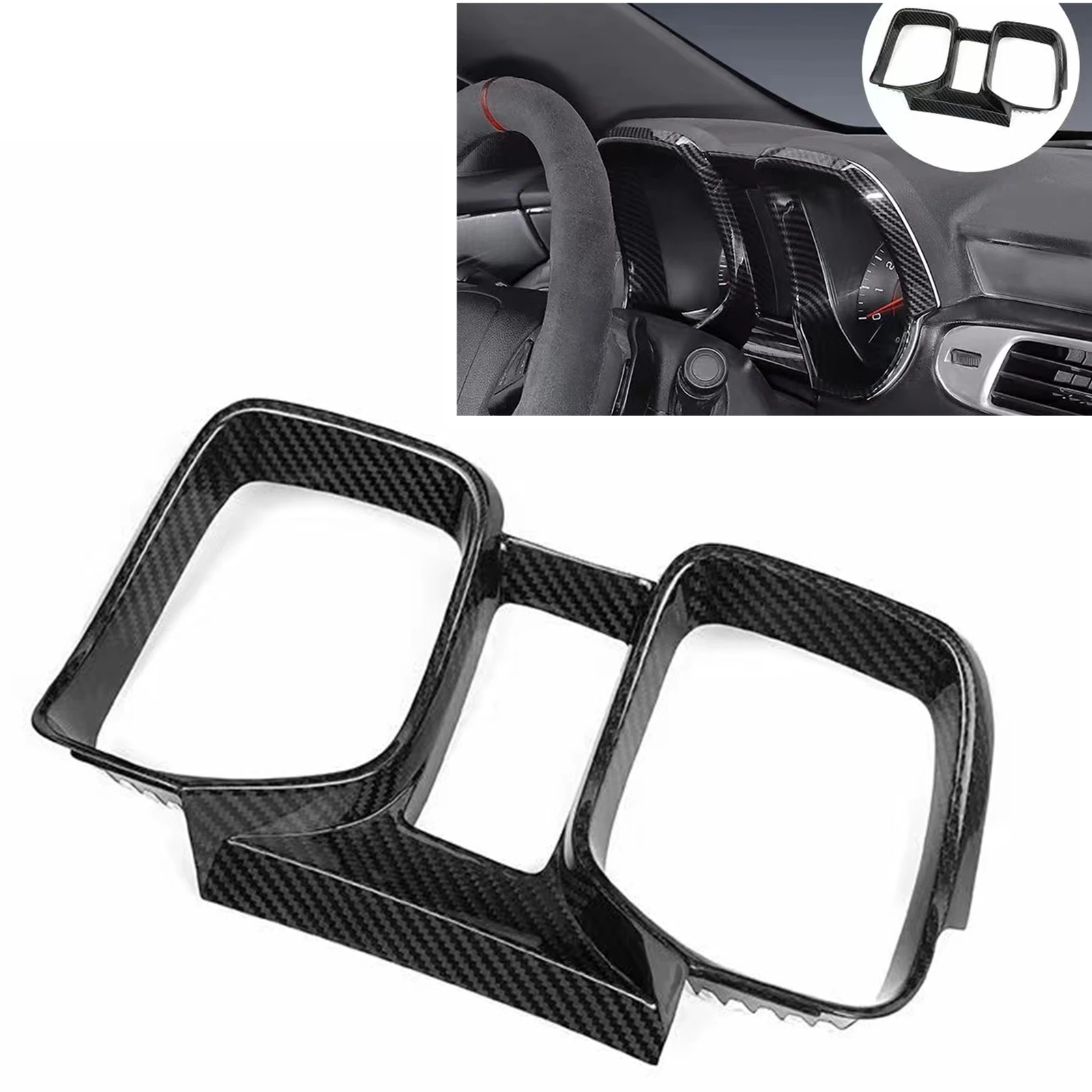 Front Dashboard Frame For Chevrolet Camaro 2010-2015 Car Interior Carbon Fiber Center Console Instrument Dash Panel Cover Trim