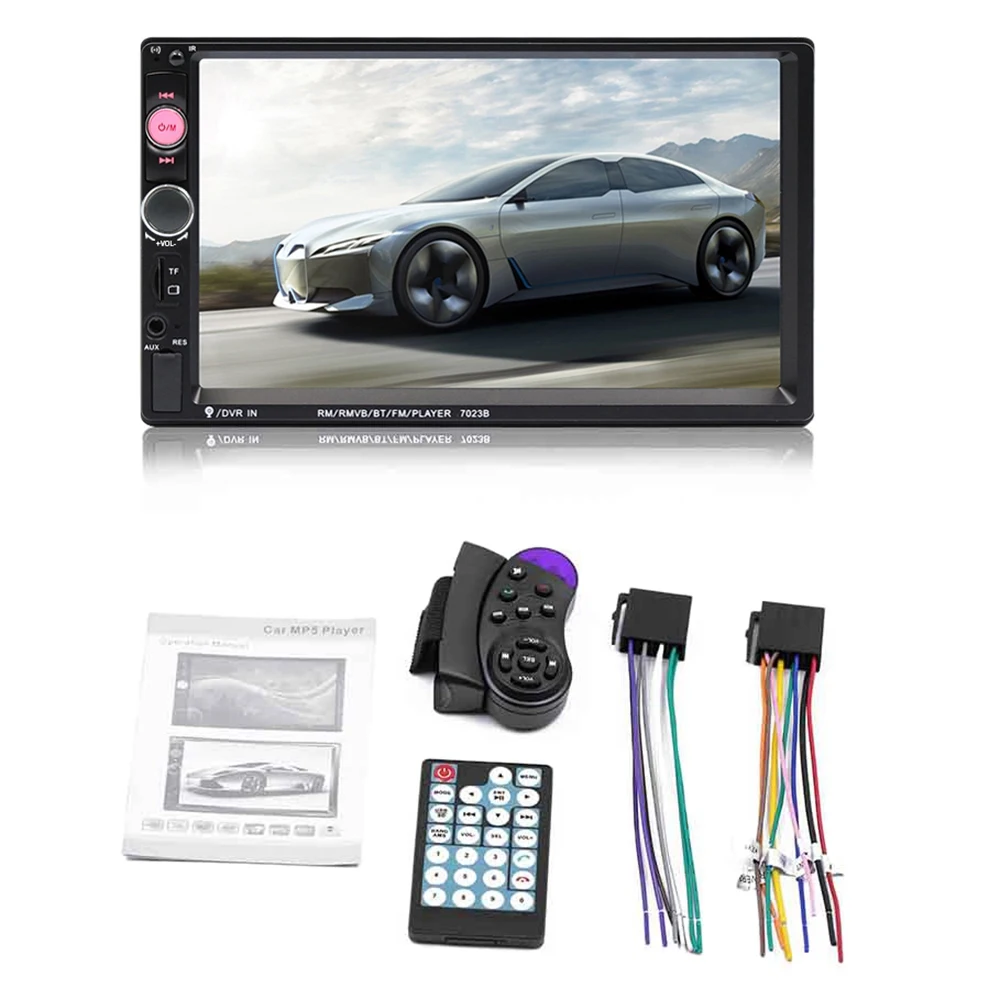 2 Din 7 Inch Touch Screen Autoradio Car Player FM Radio Bluetooth Stereo Auto Support Rear View Camera MP5 Player 7023B