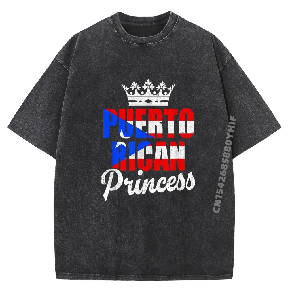 

Mens Graphic Tees Funny Puerto Rico Women Puerto Rican Princess T Shirt Men 100% Cotton Mans Leisure Washed Tops Party
