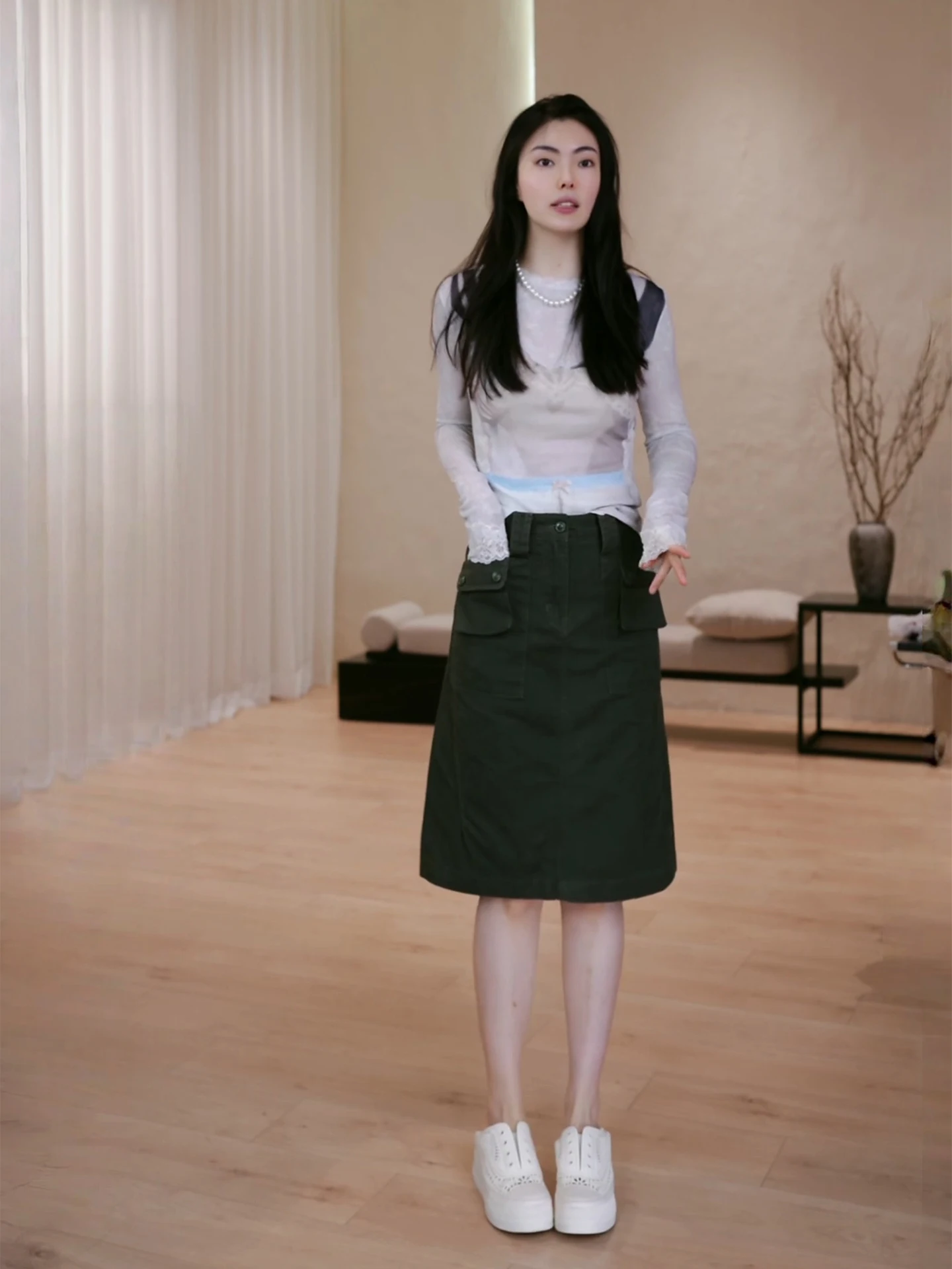 

Джинсовая юбка PM Wang Nannan Workwear из чистого хлопка, А-силуэт, с завышенной талией, на молнии, для женщин
