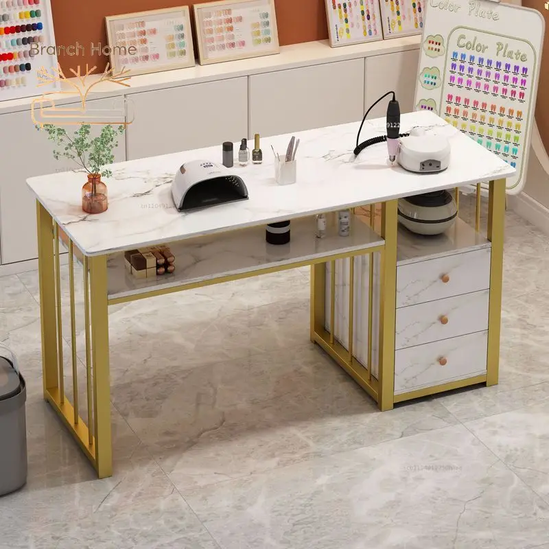 Ins style Internet celebrity nail salon special economical nail art table chair set Japanese simple double nail art table